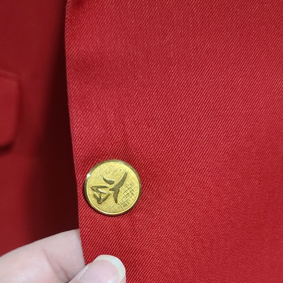 Angelica For Mary Kay Bold Red Jacket Blazer 12 Tall PTP 20 - Picture 3 of 11